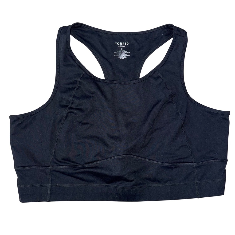 Torrid Active Black Racerback High Neck Sports Bra Womens 3